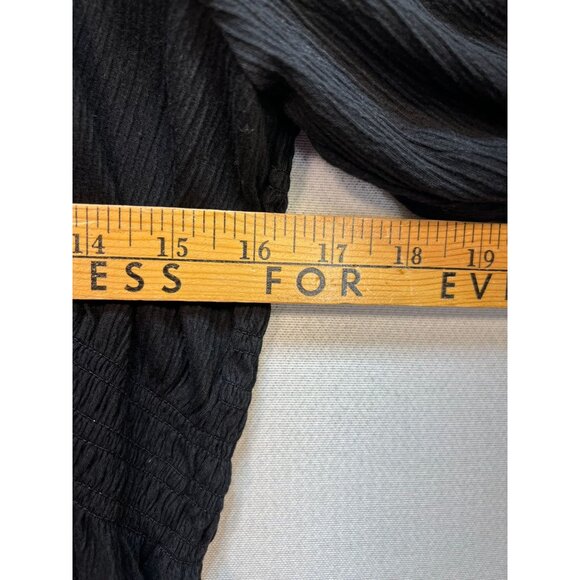 Old Navy Women's Off Shoulder Crop Top Puff Sleeve Smocked Back Size XL Black - Picture 6 of 8